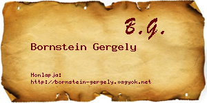 Bornstein Gergely névjegykártya
